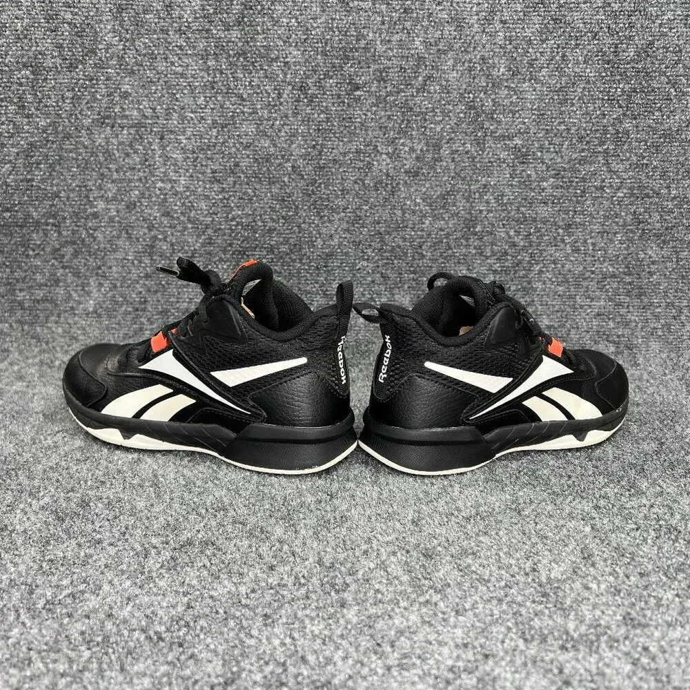 Reebok More Buckets Basketball Shoes Boy's 1.5 Black‎ Leather Athletic Sneakers